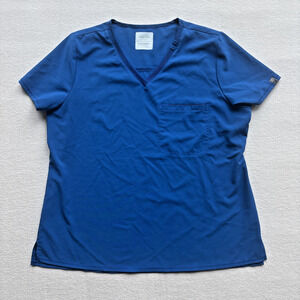 Cherokee‎ Medical Uniform Women's XL Tuckable V-Neck Scrub Top Royal Blue CK748A